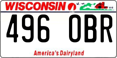 WI license plate 496OBR