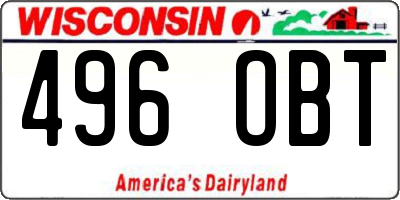 WI license plate 496OBT