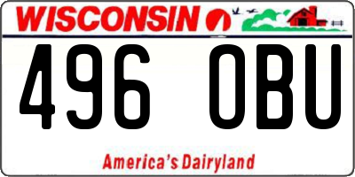 WI license plate 496OBU