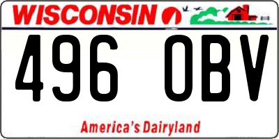 WI license plate 496OBV