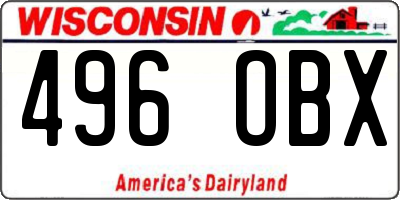 WI license plate 496OBX
