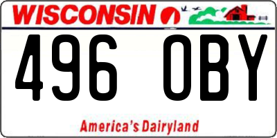 WI license plate 496OBY