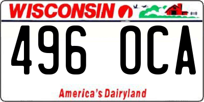 WI license plate 496OCA