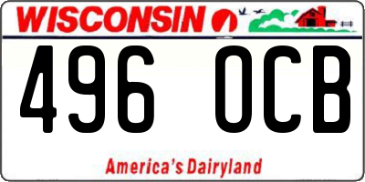 WI license plate 496OCB