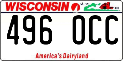 WI license plate 496OCC