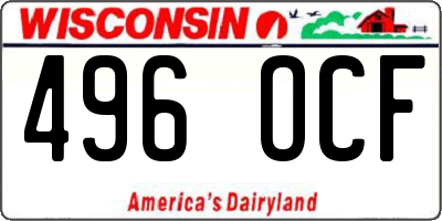 WI license plate 496OCF