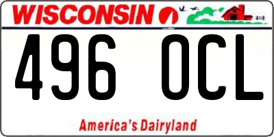 WI license plate 496OCL