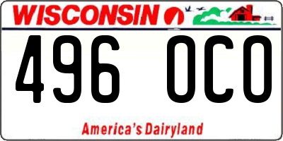 WI license plate 496OCO