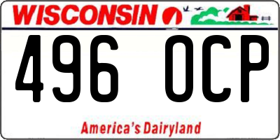 WI license plate 496OCP