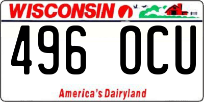 WI license plate 496OCU