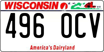 WI license plate 496OCV