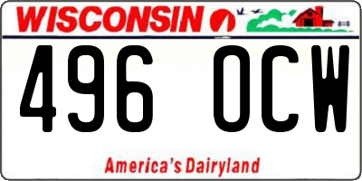 WI license plate 496OCW