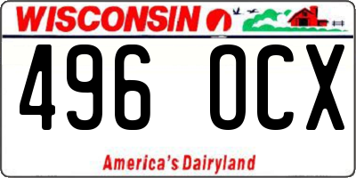 WI license plate 496OCX