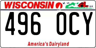 WI license plate 496OCY