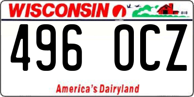 WI license plate 496OCZ