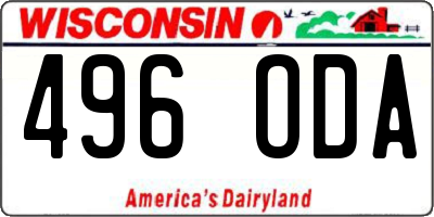 WI license plate 496ODA