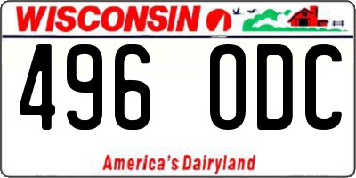 WI license plate 496ODC