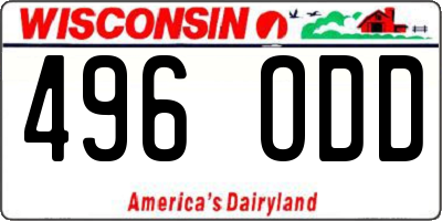 WI license plate 496ODD