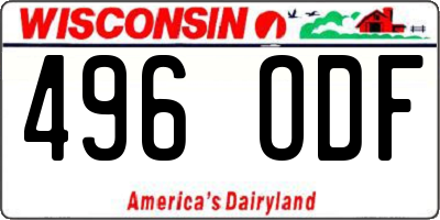 WI license plate 496ODF