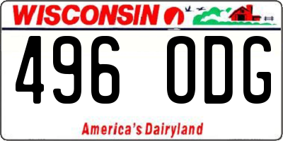WI license plate 496ODG
