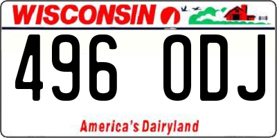 WI license plate 496ODJ