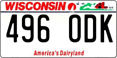 WI license plate 496ODK