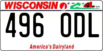 WI license plate 496ODL