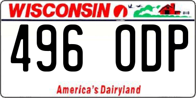 WI license plate 496ODP