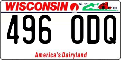 WI license plate 496ODQ