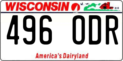 WI license plate 496ODR