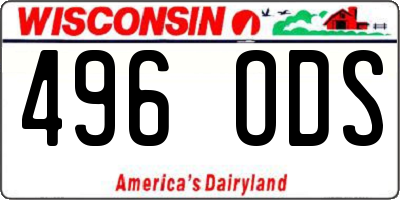 WI license plate 496ODS