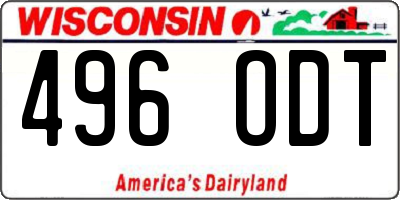 WI license plate 496ODT