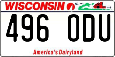 WI license plate 496ODU