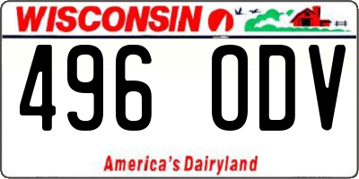WI license plate 496ODV
