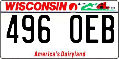 WI license plate 496OEB