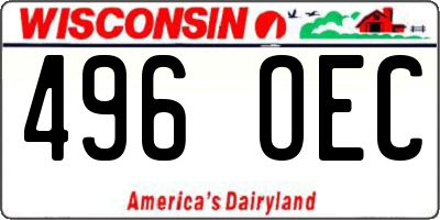 WI license plate 496OEC