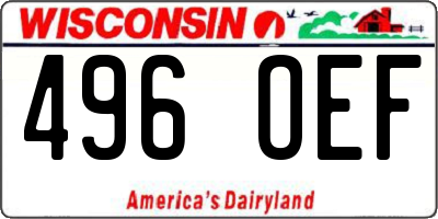 WI license plate 496OEF