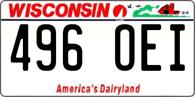 WI license plate 496OEI