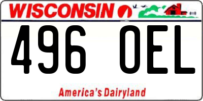WI license plate 496OEL