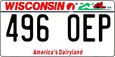 WI license plate 496OEP