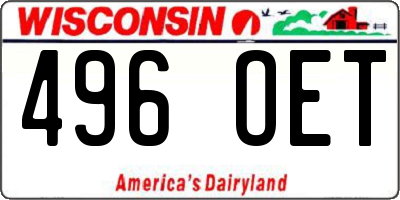 WI license plate 496OET