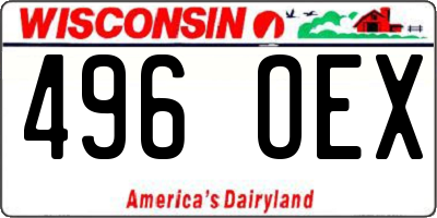 WI license plate 496OEX
