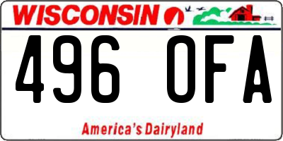 WI license plate 496OFA