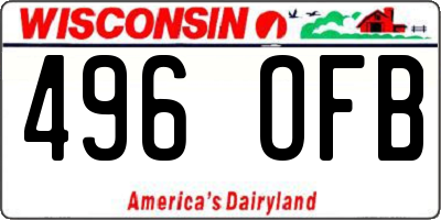 WI license plate 496OFB