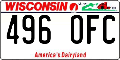 WI license plate 496OFC
