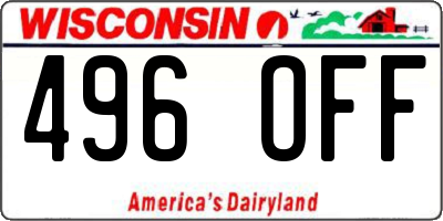 WI license plate 496OFF
