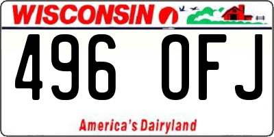WI license plate 496OFJ