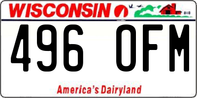 WI license plate 496OFM