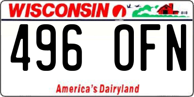 WI license plate 496OFN