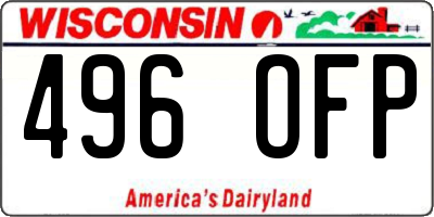 WI license plate 496OFP